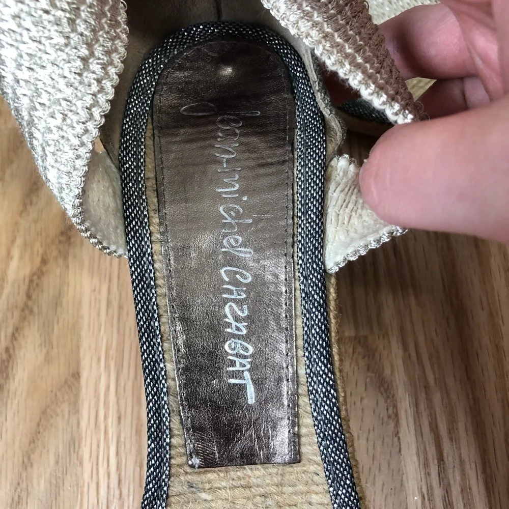 Jean Michel Cazabat Espadrille Wedge Sandals Sz 40